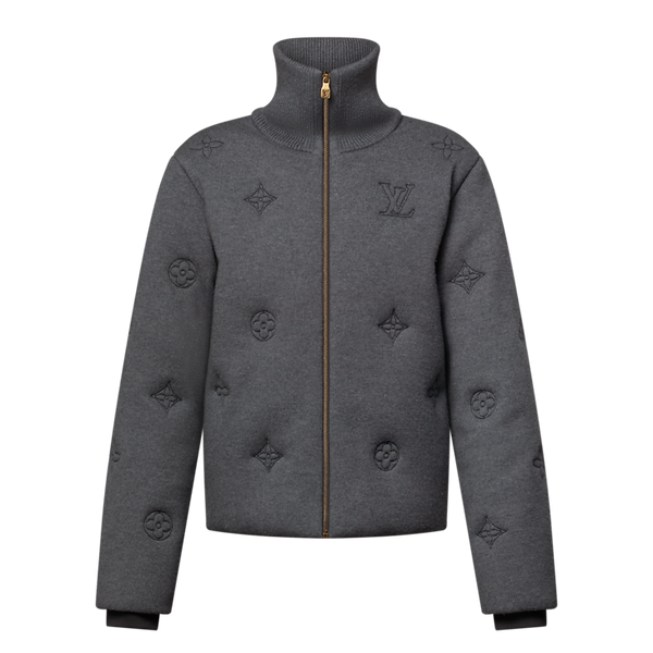 Elegant Monogram Knitted Down Blouson