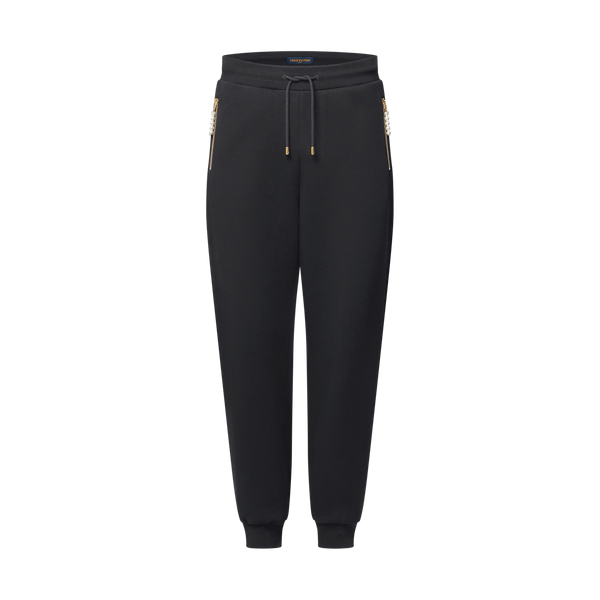 Pantalon de jogging en jersey brodé Louis Vuitton noir