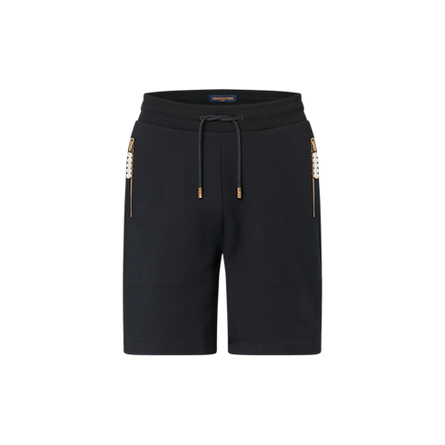 Louis Vuitton Bestickte Jersey-Shorts Schwarz