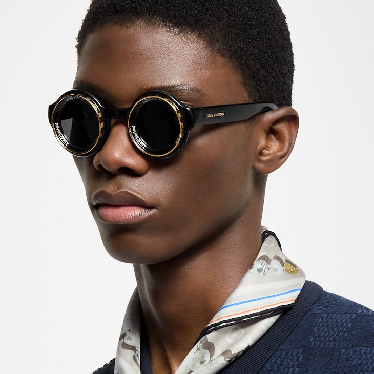 Lunettes de soleil rondes Louis Vuitton LV Super Vision noires (Z2598U) 