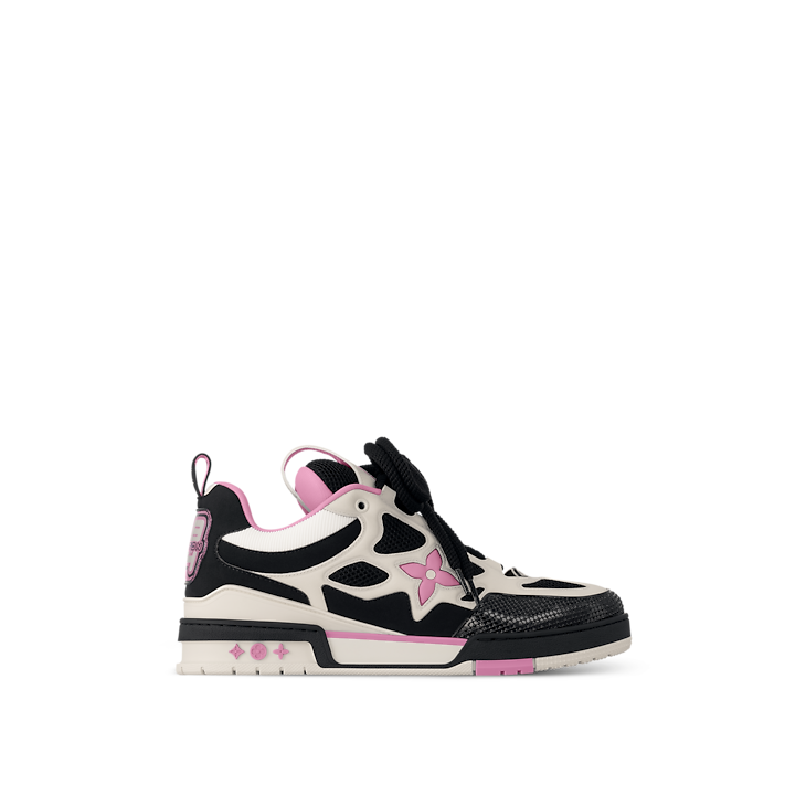 Baskets de skate Louis Vuitton LV Rose Blanc Noir