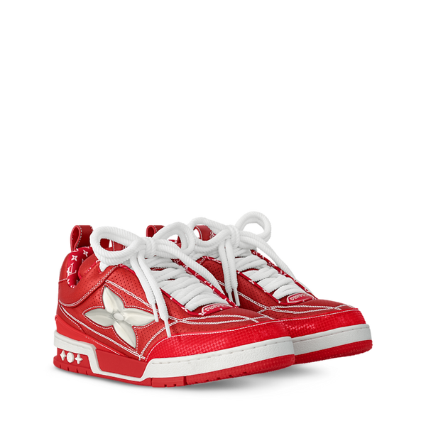 Louis Vuitton LV Skate Red Cuir de veau métallisé et perforé
