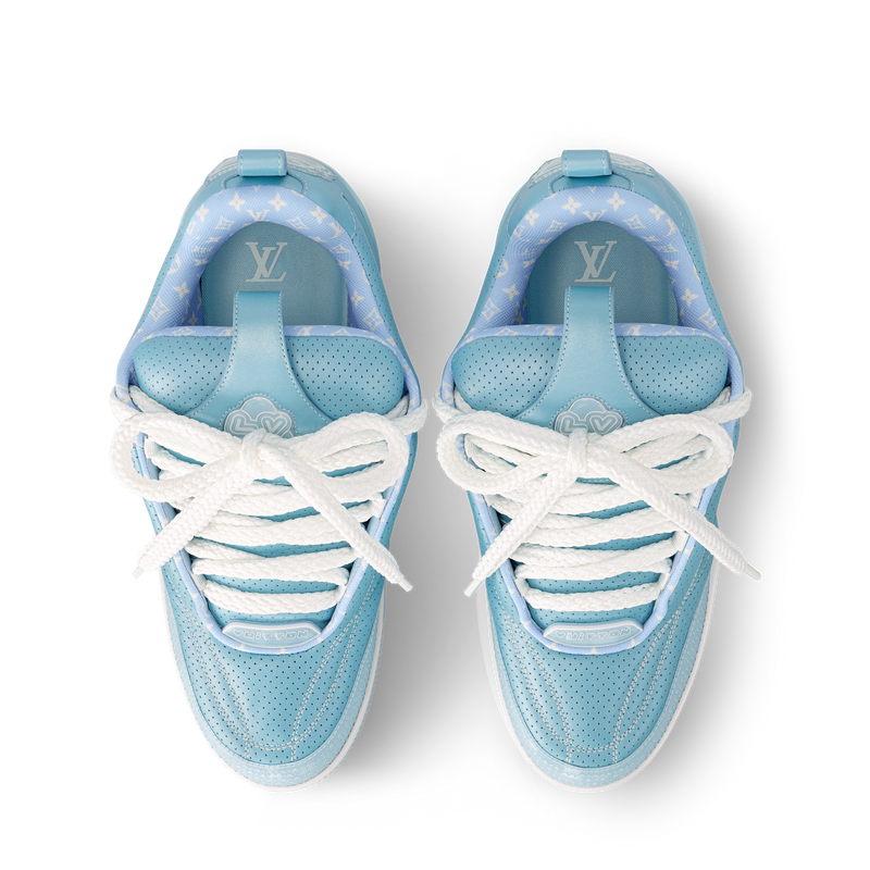 Louis Vuitton LV Skate Blue Metallic and perforated calf leather Laces