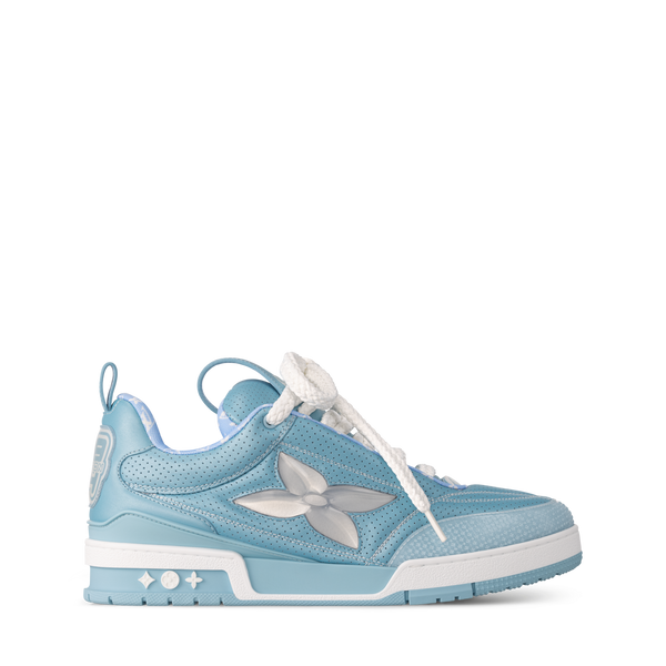 Louis Vuitton LV Skate Blue Lacets en cuir de veau métallisé et perforé