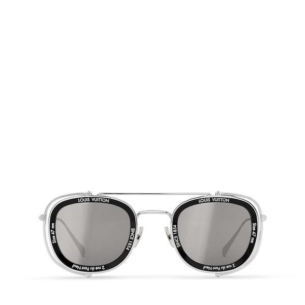 Louis Vuitton LV Supervision Metall-Sonnenbrille Silber 