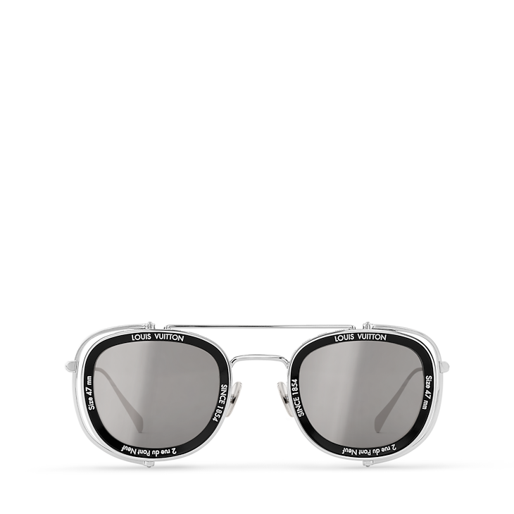 Lunettes de soleil Louis Vuitton LV Supervision en métal argenté 
