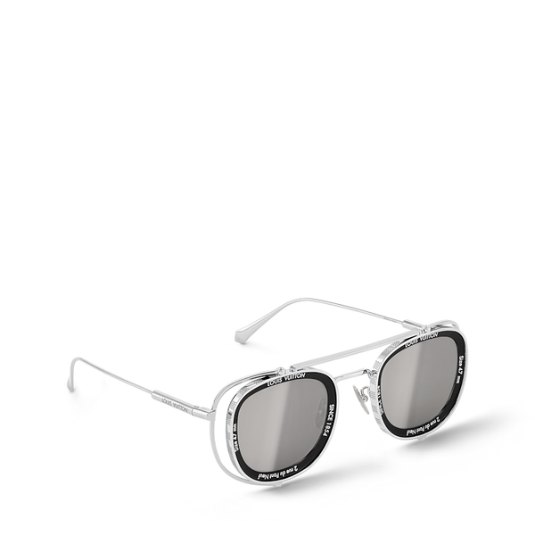 Louis Vuitton LV Supervision Metall-Sonnenbrille Silber 