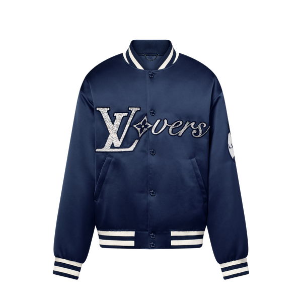 Louis Vuitton Embroidered Nylon Baseball Blouson Navy Blue