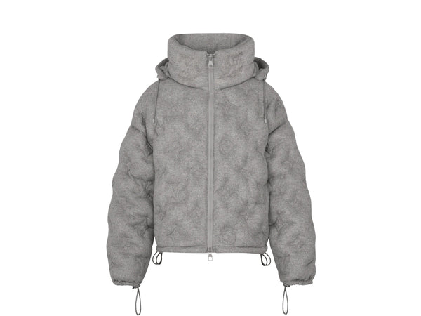 Louis Vuitton Boyhood Pufferjacke in Grau mit Monogramm 