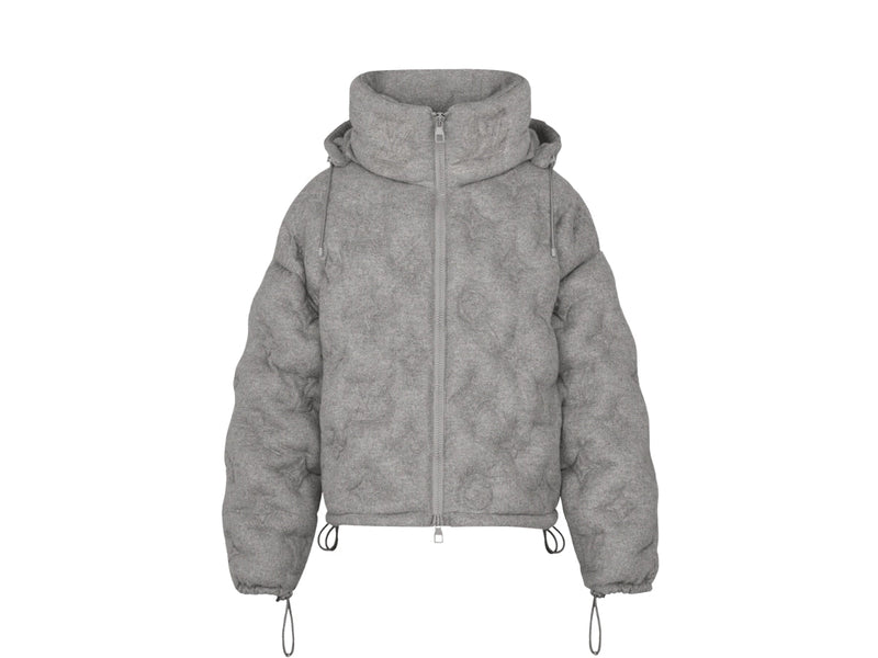 Louis Vuitton Boyhood Pufferjacke in Grau mit Monogramm 