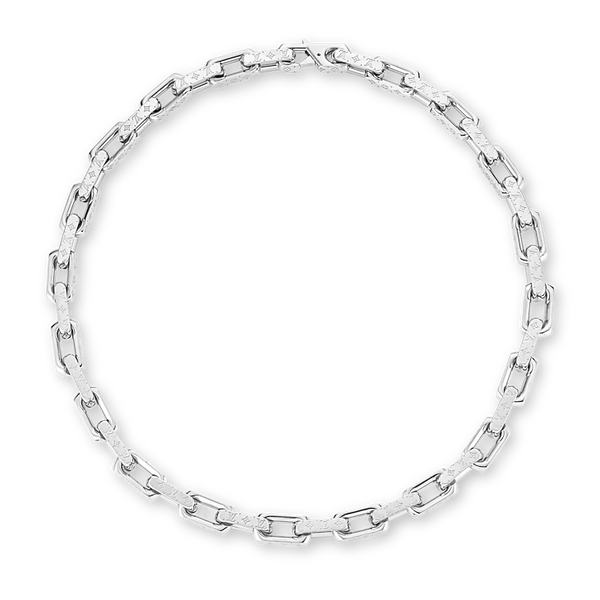 Louis Vuitton Monogram Chain Necklace Silver