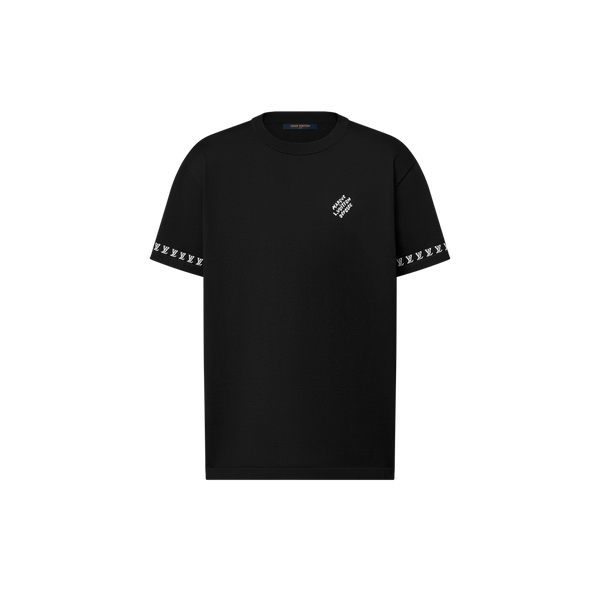 Pull ras du cou à manches courtes en coton Louis Vuitton noir