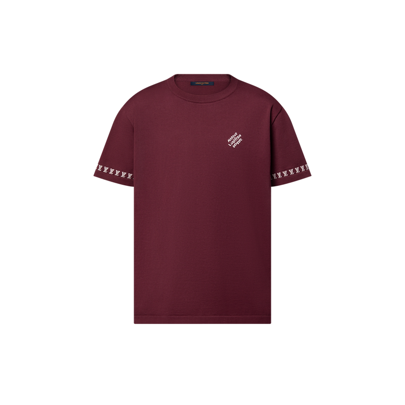 Louis Vuitton Signature Short-Sleeved Cotton Crewneck Burgundy