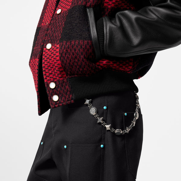 Louis Vuitton Western Chain Gürtel und Taschenanhänger im Alter von Silber
