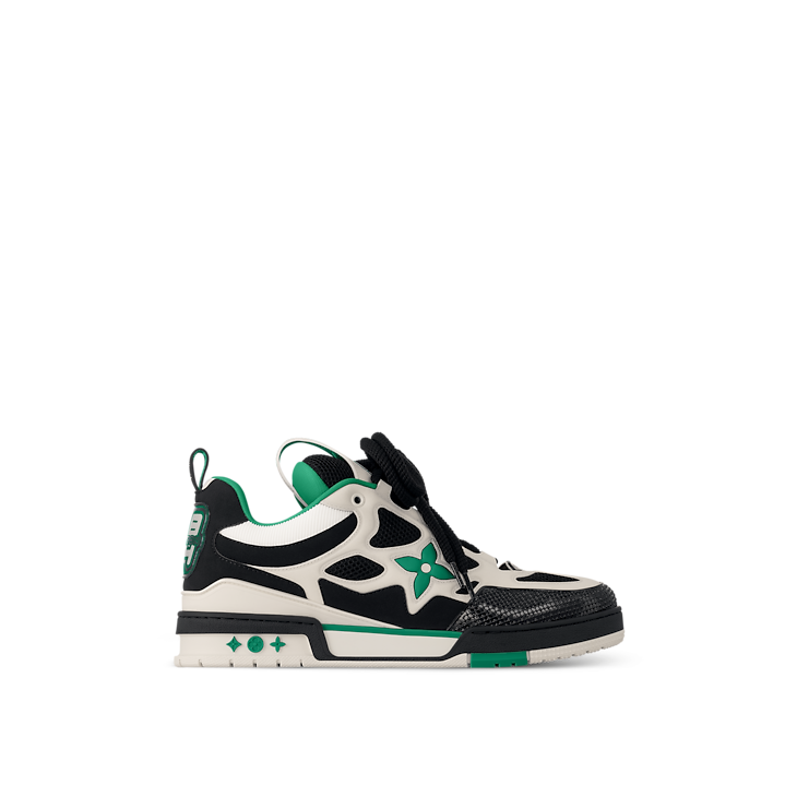 Baskets Louis Vuitton LV Skate Vert Blanc Noir