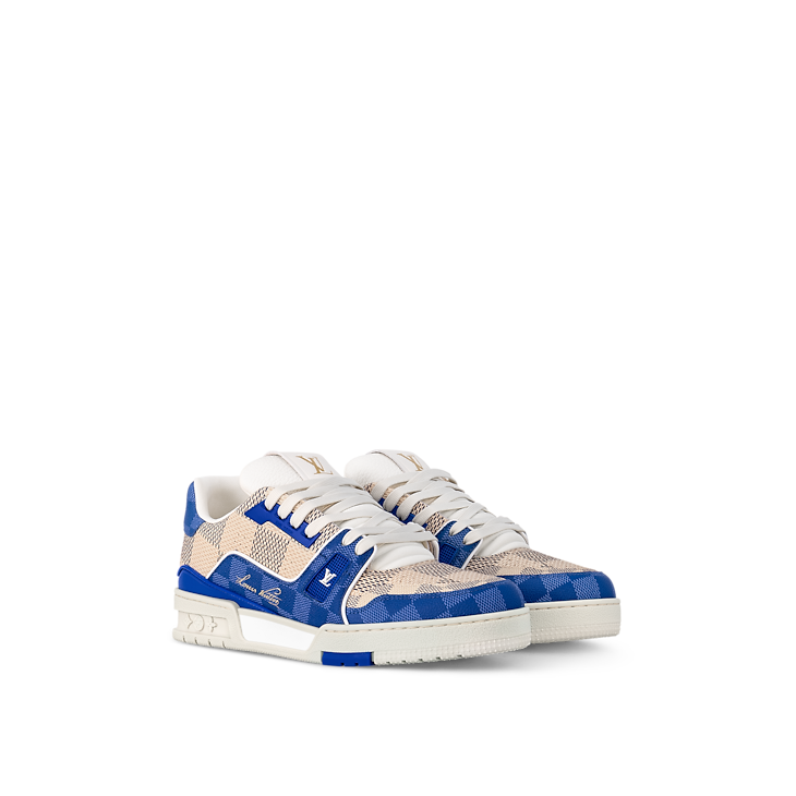 Baskets Louis Vuitton Trainer LV Bleu Beige