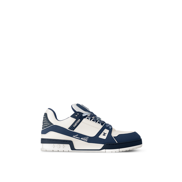 Baskets Louis Vuitton LV Trainer Blanc Bleu
