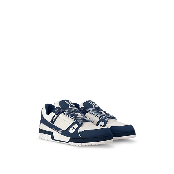Baskets Louis Vuitton LV Trainer Blanc Bleu