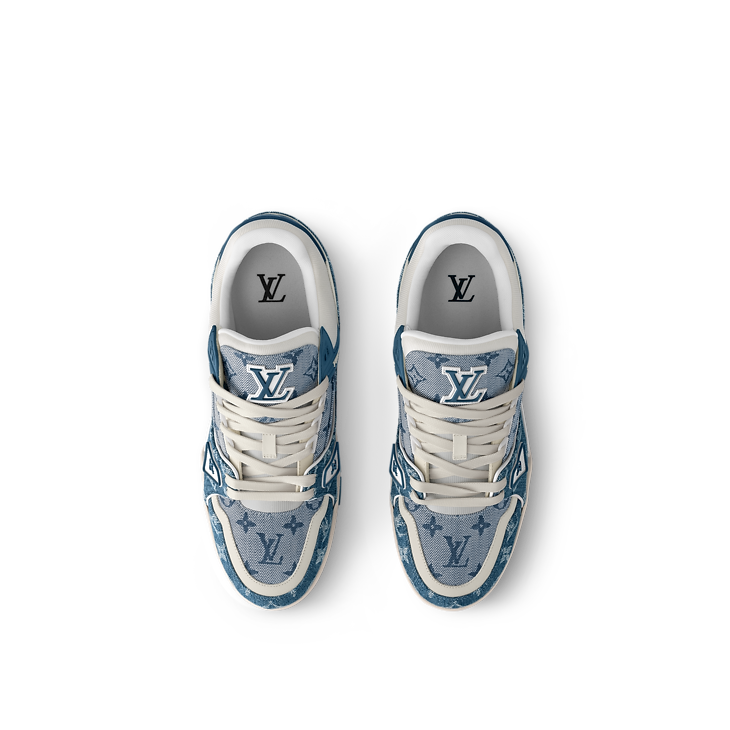 Baskets Louis Vuitton LV Trainer Bleu Denim