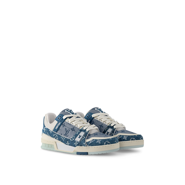 Baskets Louis Vuitton LV Trainer Bleu Denim