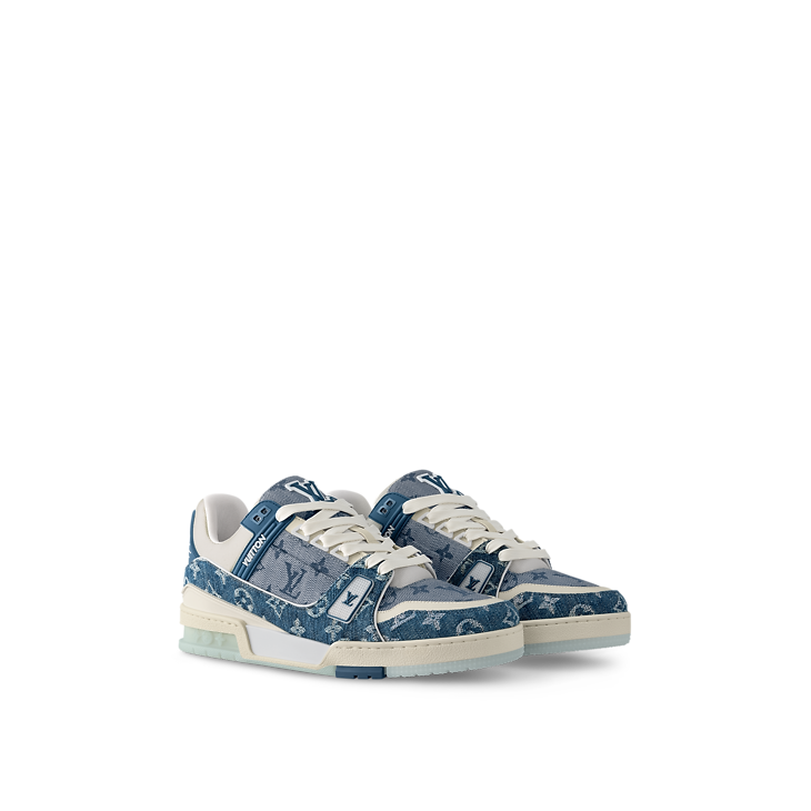 Baskets Louis Vuitton LV Trainer Bleu Denim