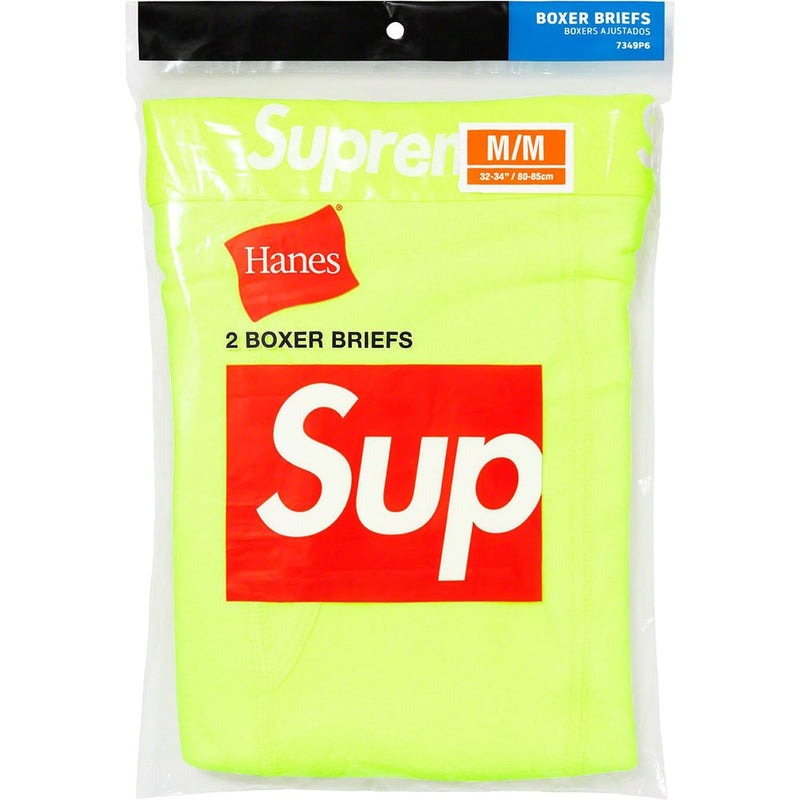 Boxer Supreme Hanes (lot de 2) Jaune fluo