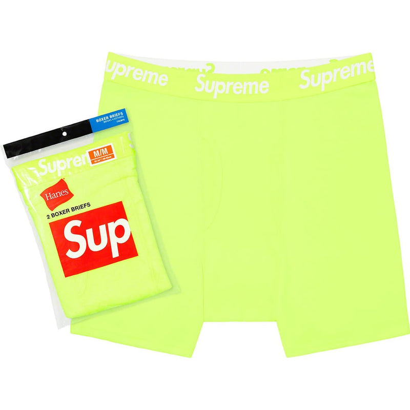 Boxer Supreme Hanes (lot de 2) Jaune fluo
